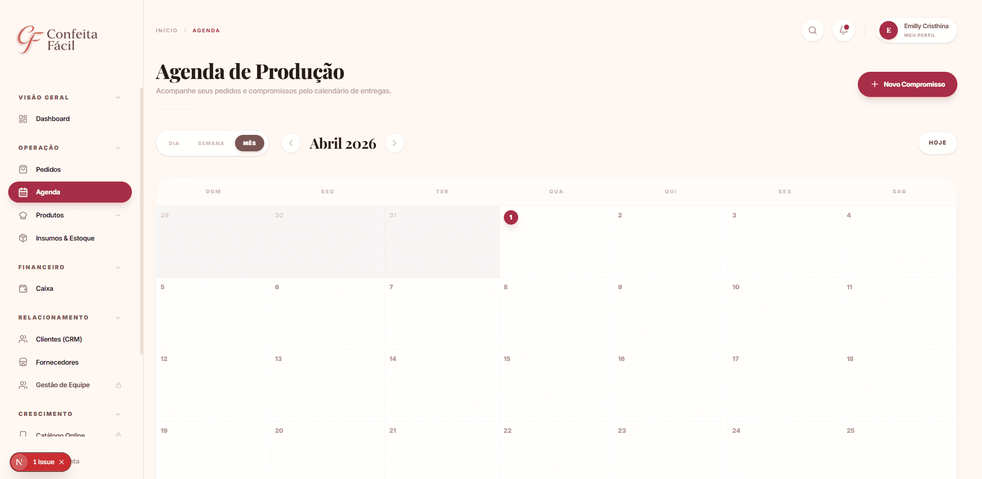 Agenda de Encomendas
