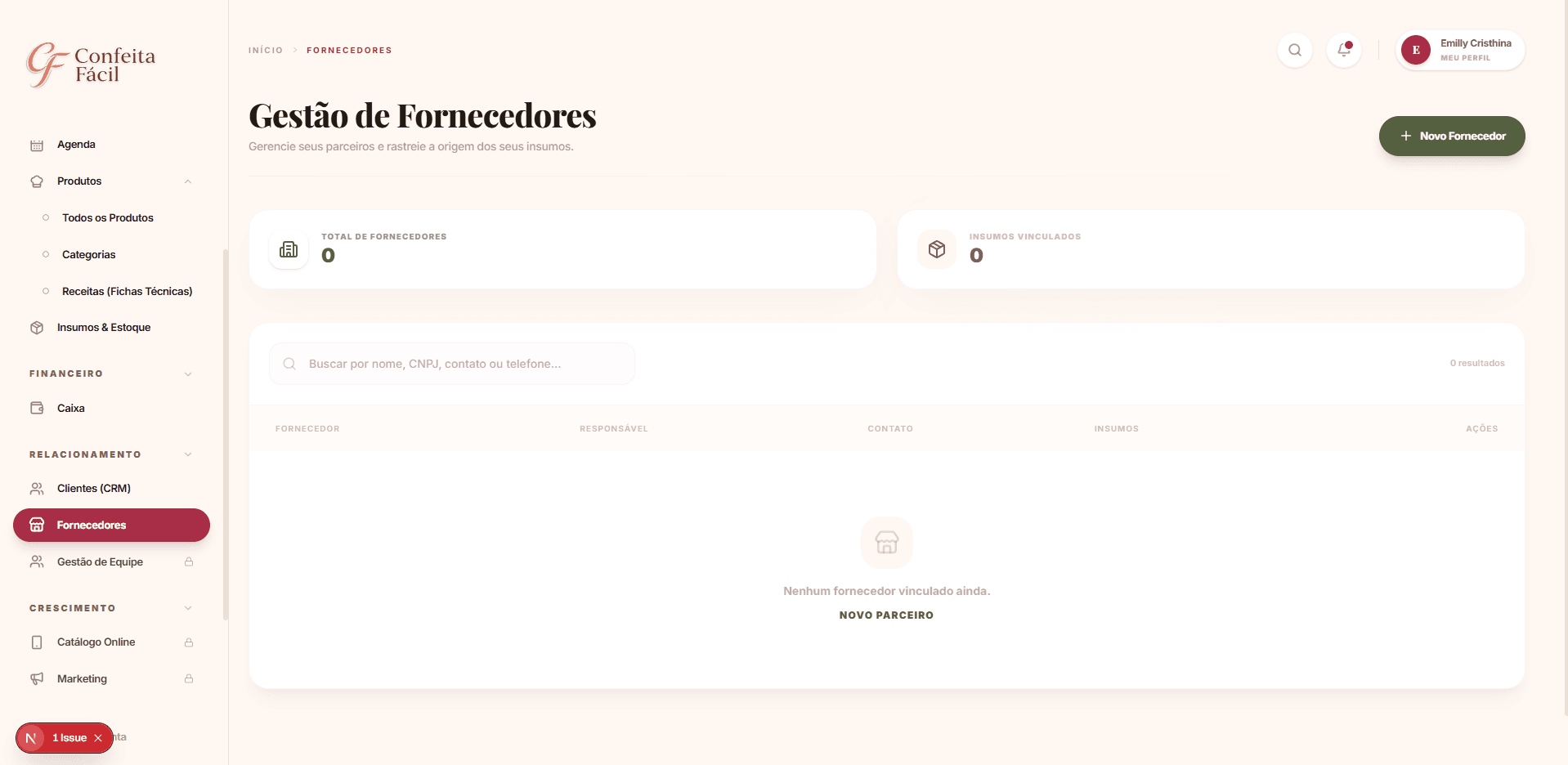 Gestão de Fornecedores