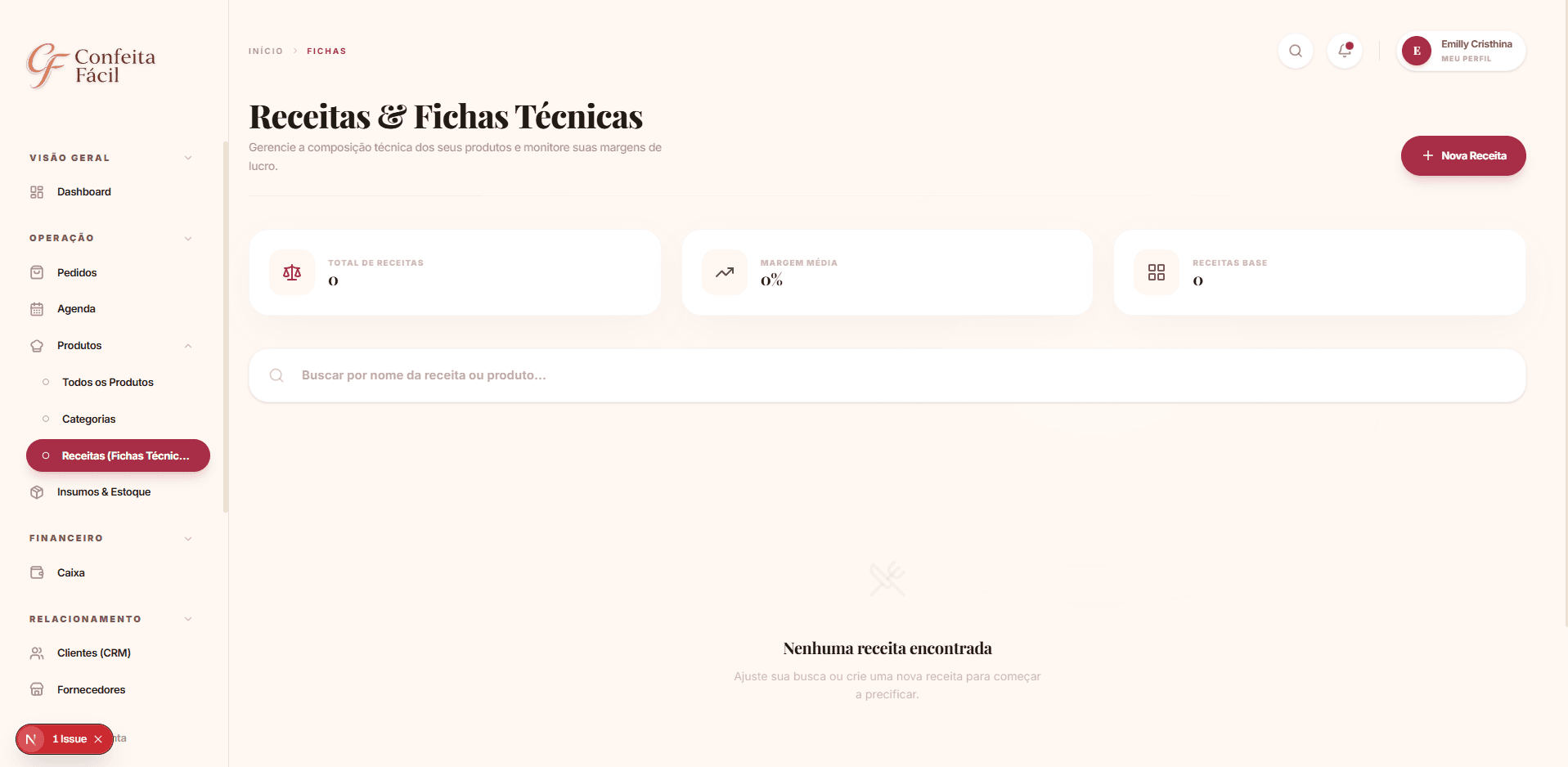 Ficha Técnica e Receitas